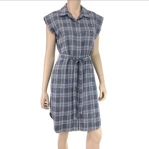 Cremieux Blue & White Plaid Shirtdress